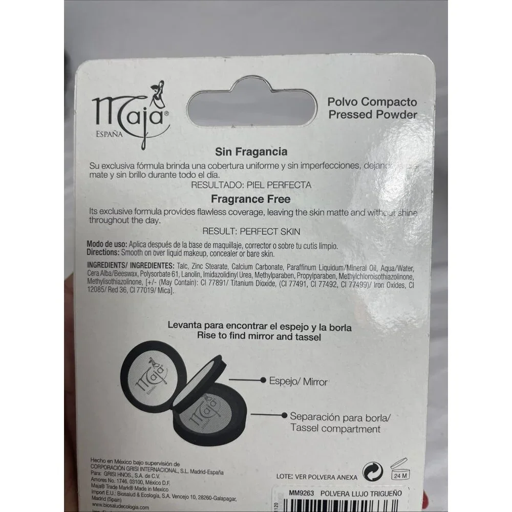 Maja Trigueño Pressed Powder Mirror and Tassel Compartment 2-PACK NEW